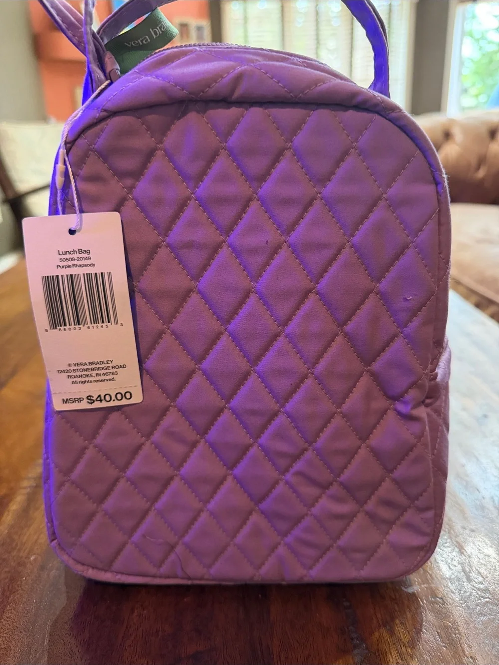 Vera Bradley Quilted Purple Rhapsody Lunch Bag